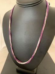Sugilite Tube Beads Heishi Necklace | 5-Strand Liquid | Sterling Silver | Authentic Native American Handmade | 2180