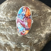Blue Turquoise Spiny Oyster Southwestern Ring Size 6 | Sterling Silver | Authentic Native American Handmade | 18514