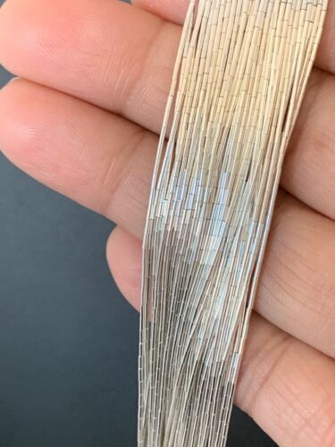 Southwestern Liquid Sterling Silver Tubes Heishi Necklace 50 Strands 4637