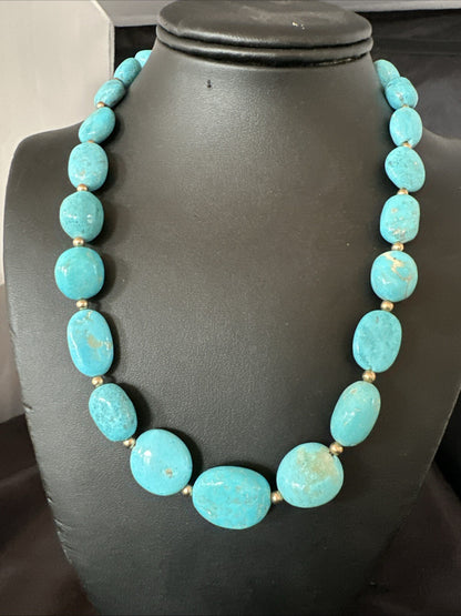 Authentic Gold filled Blue Sleeping Beauty Turquoise Navajo Necklace 20” 18607