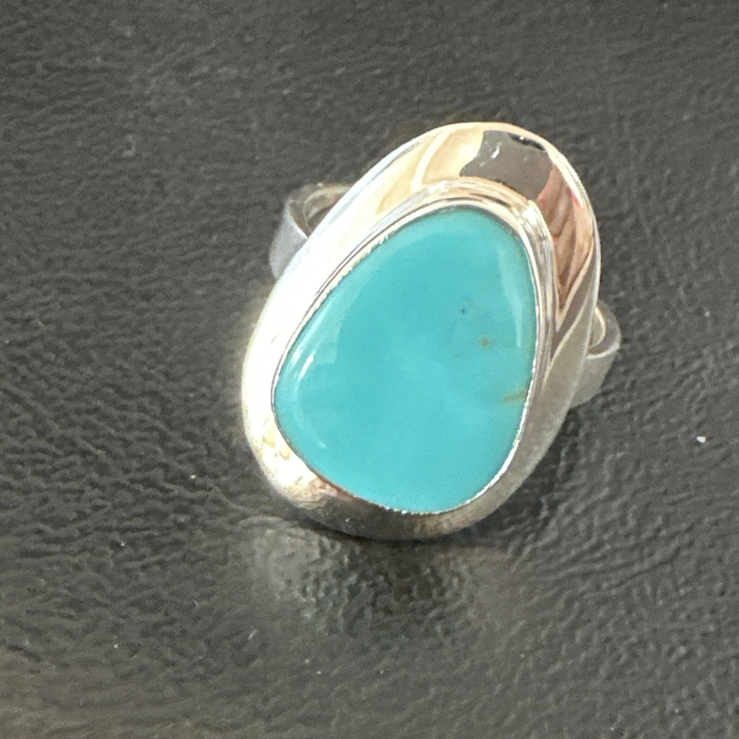 Blue Turquoise Spiny Oyster Southwestern Sterling Silver Ring Size 10 18531