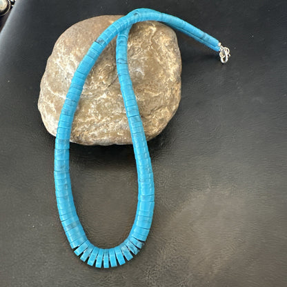 Santo Domingo Stabilized Blue Turquoise 20” Necklace 18469