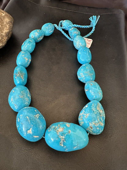 Collectors Authentic Blue Sleeping Beauty Graduated Turquoise Strand 20” 18446