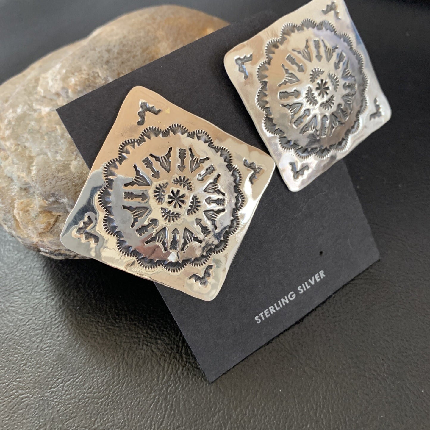 Womens Navajo Sterling Silver Earrings 01667