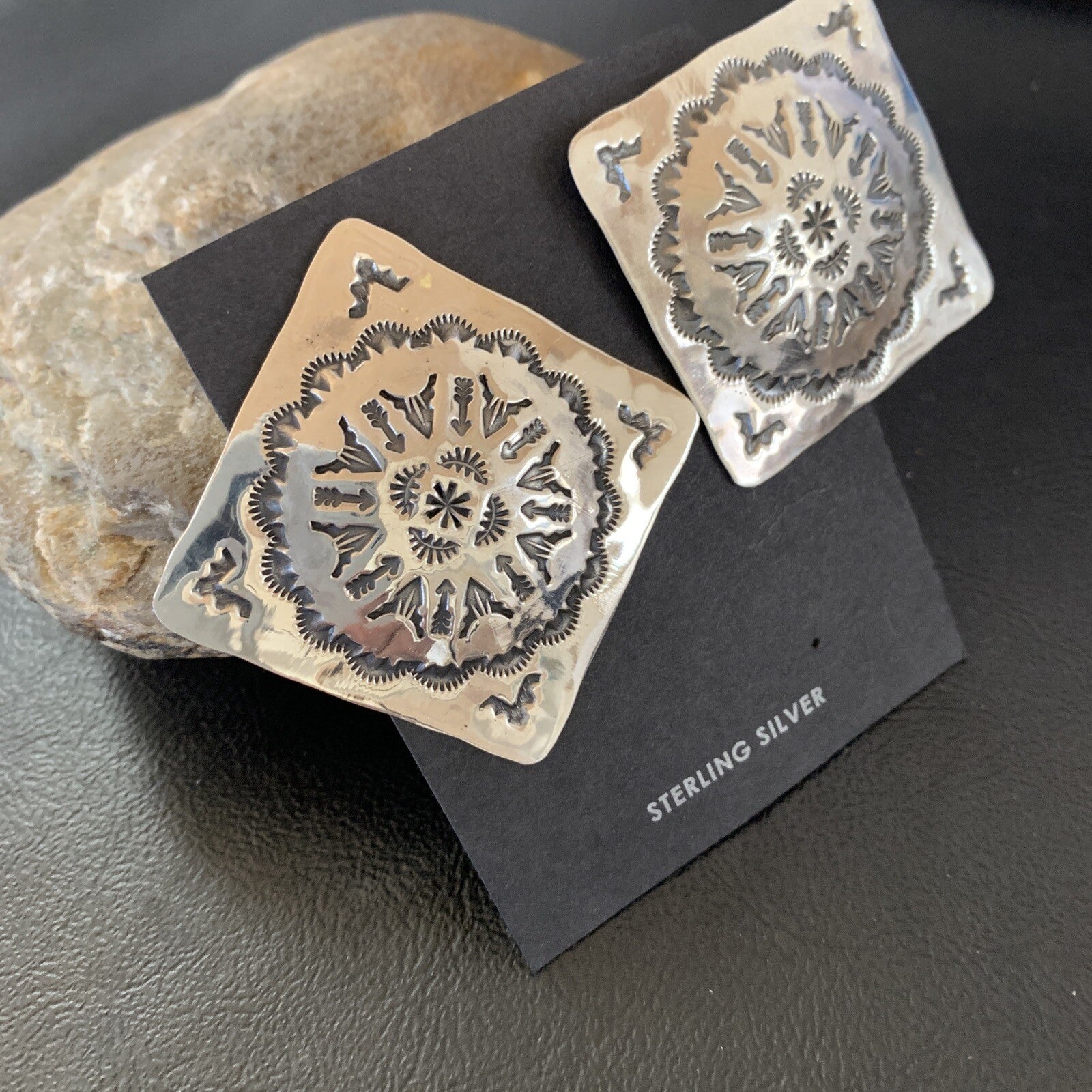 Womens Navajo Sterling Silver Earrings 01667