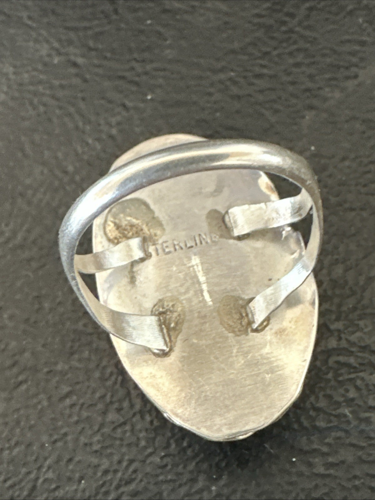 Black White Buffalo Turquoise Navajo Sterling Silver Ring Size 7.5 19805