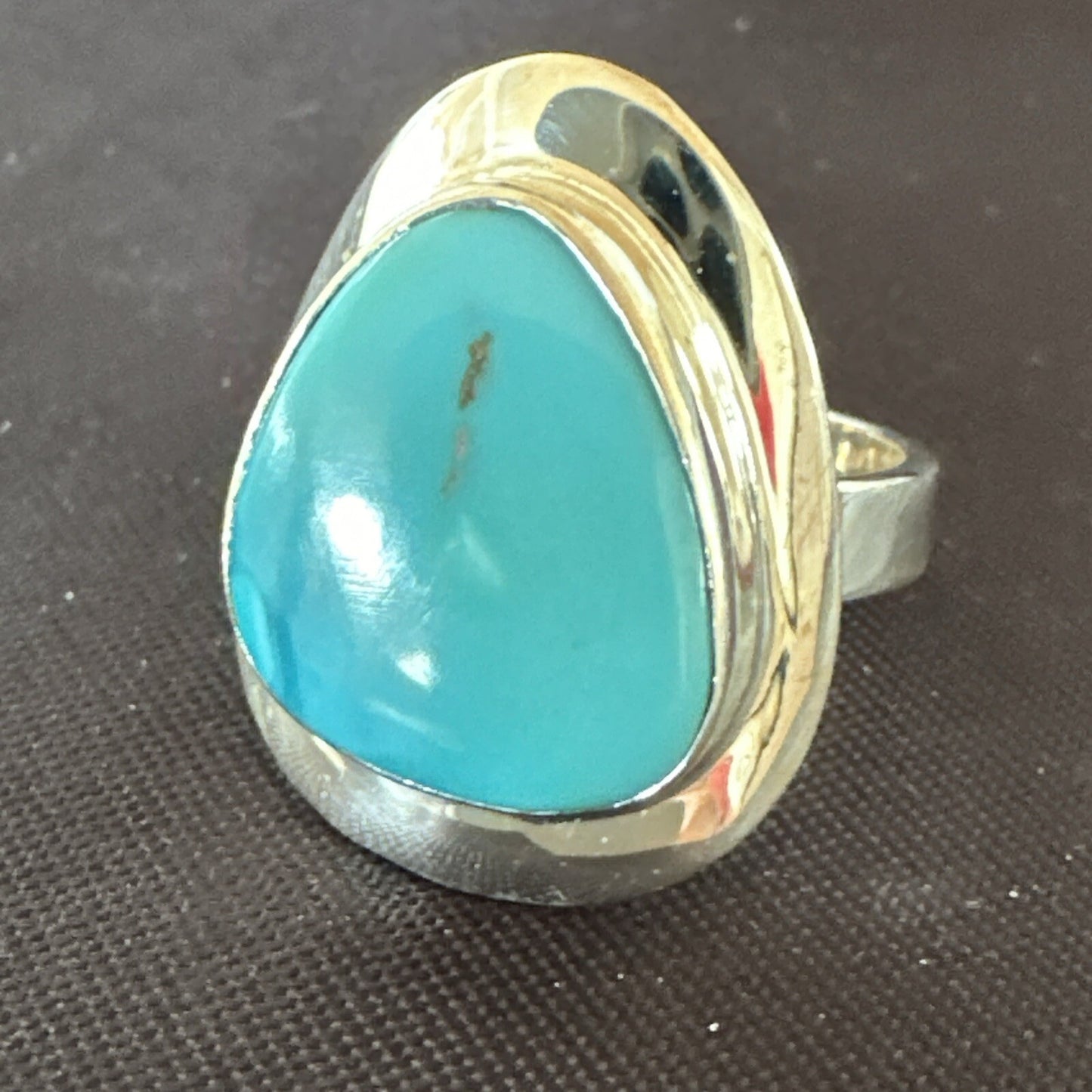 WoMens Sterling Silver Robin Egg Blue Kingman Turquoise Ring Size 9 17734