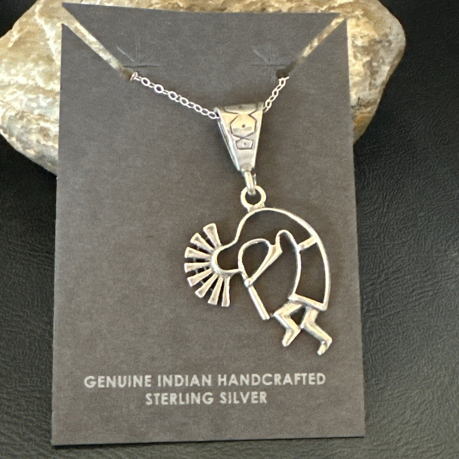 Native American Indian Kokopelli Navajo Sterling Silver Pendant 17966
