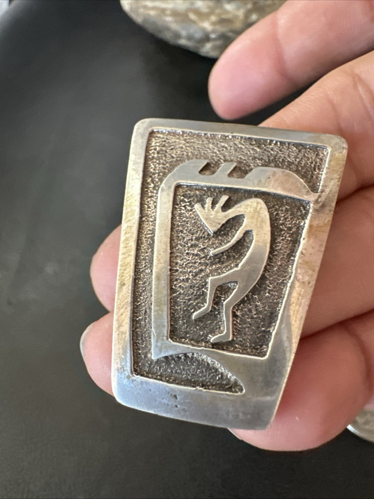 Old Pawn Kokopelli Native American Navajo Sterling Silver Pin 1.5" 19163