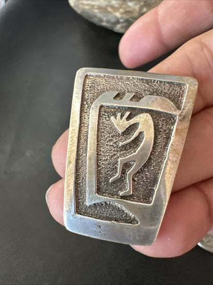 Old Pawn Kokopelli Native American Navajo Sterling Silver Pin 1.5" 19163