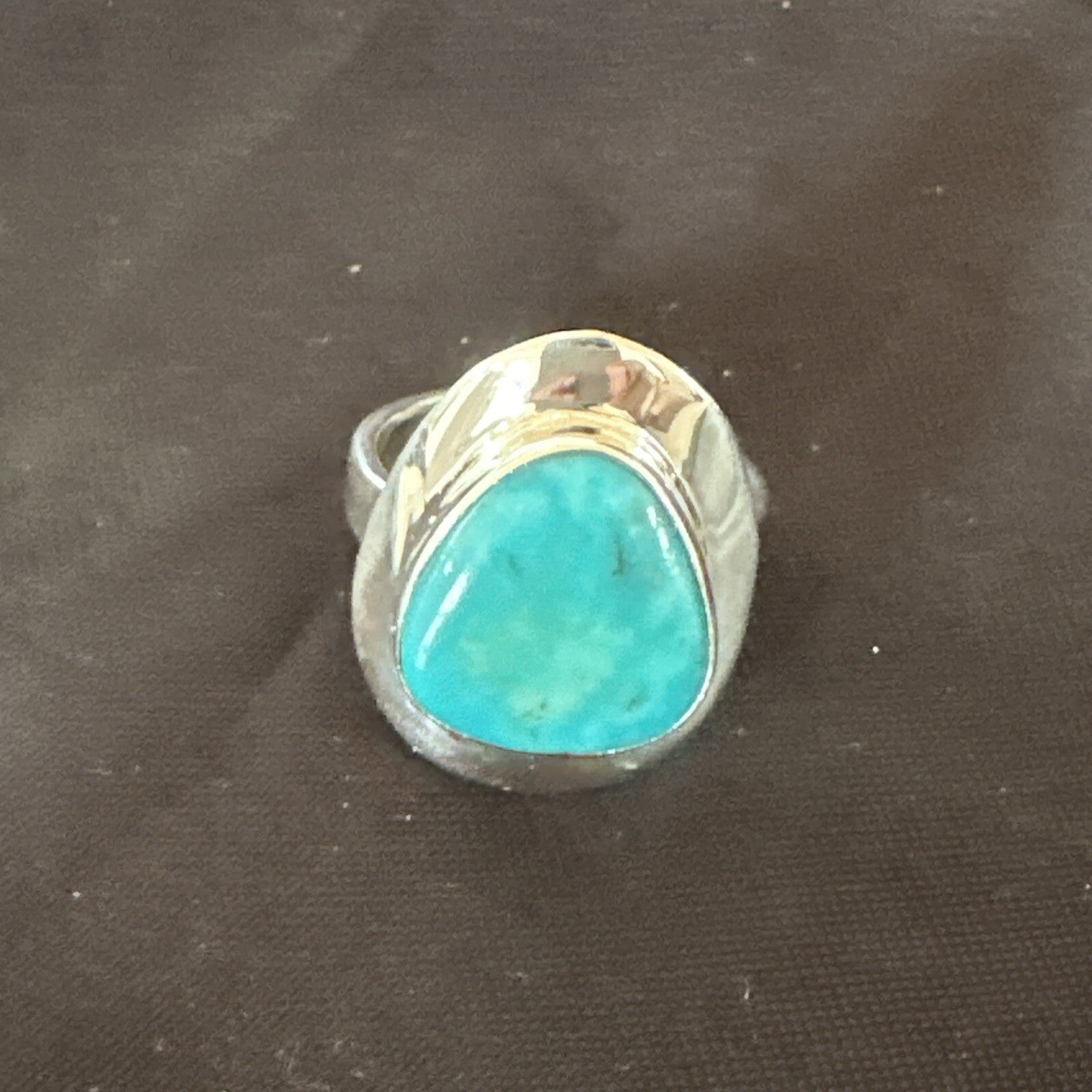 Southwestern Sterling Silver Blue Kingman Turquoise Ring Size 7 18506
