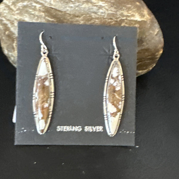 Navajo Wild Horse Turquoise Earrings | Sterling Silver | Authentic Native American Handmade | 01377