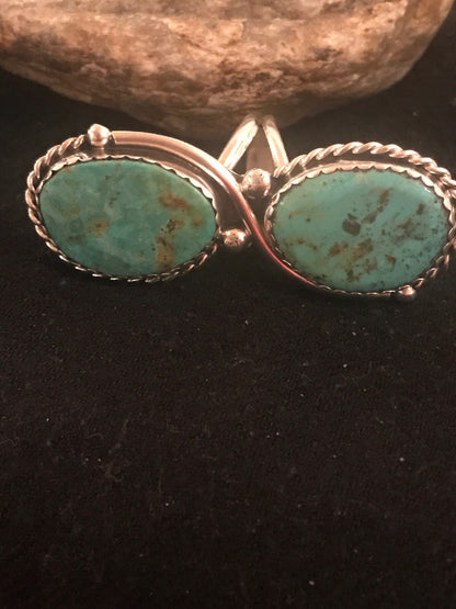 Apache Turquoise Navajo Sterling Silver Ring Size 9 02890