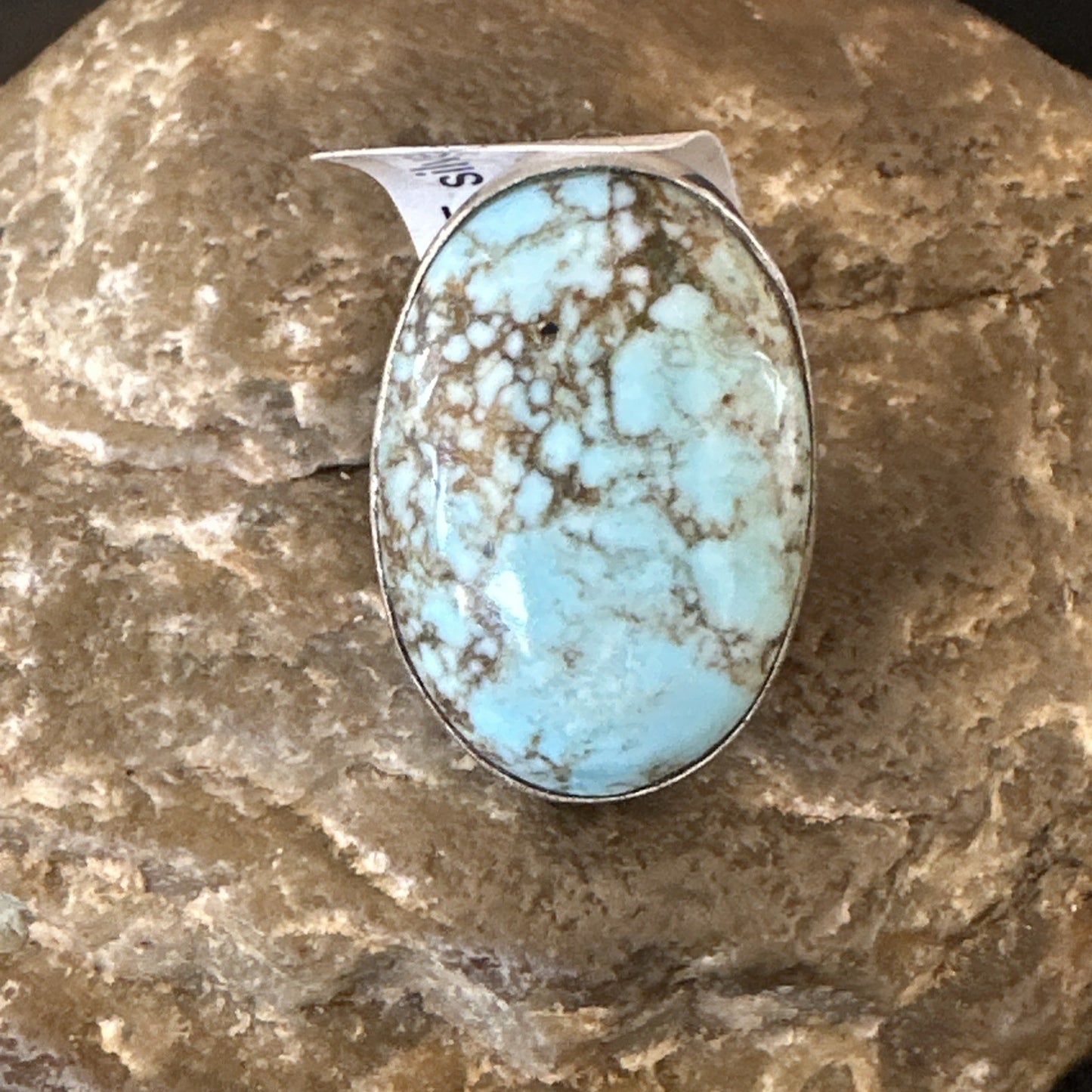 Blue Turquoise#8 Southwestern Sterling Silver Ring Size 5 19729
