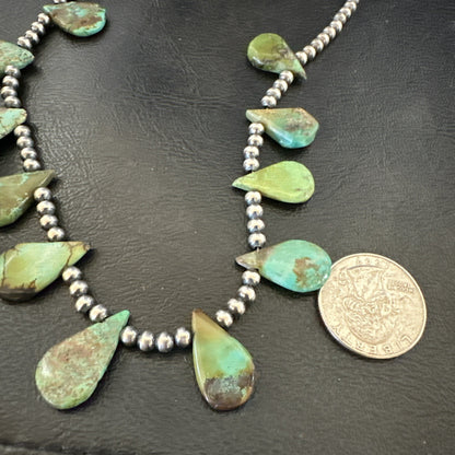 Navajo Pearls Sterling Silver Royston Turquoise 20" Necklace 00484