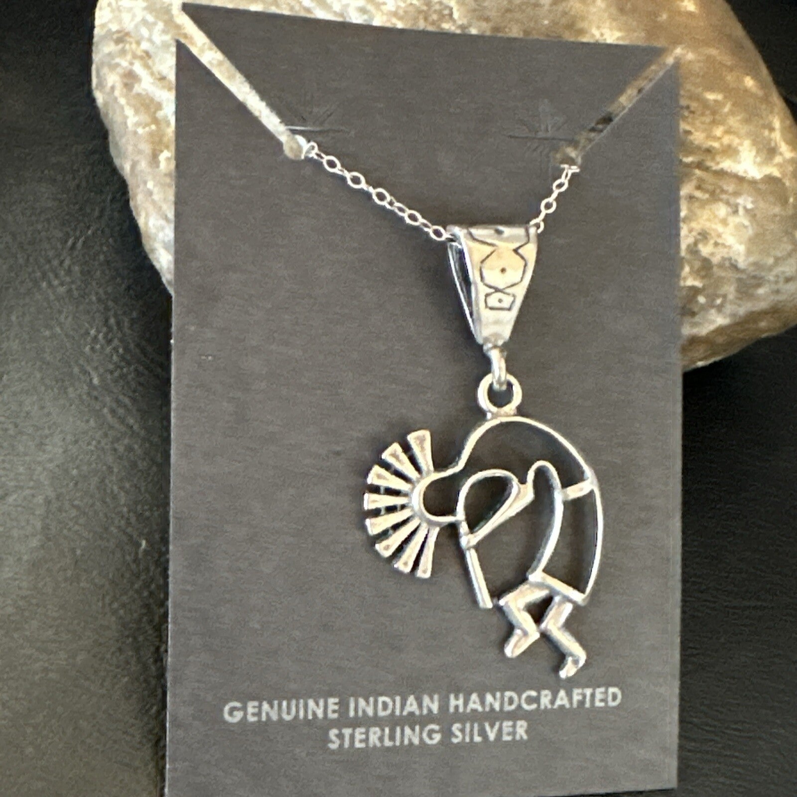 Native American Indian Kokopelli Navajo Sterling Silver Pendant 17966