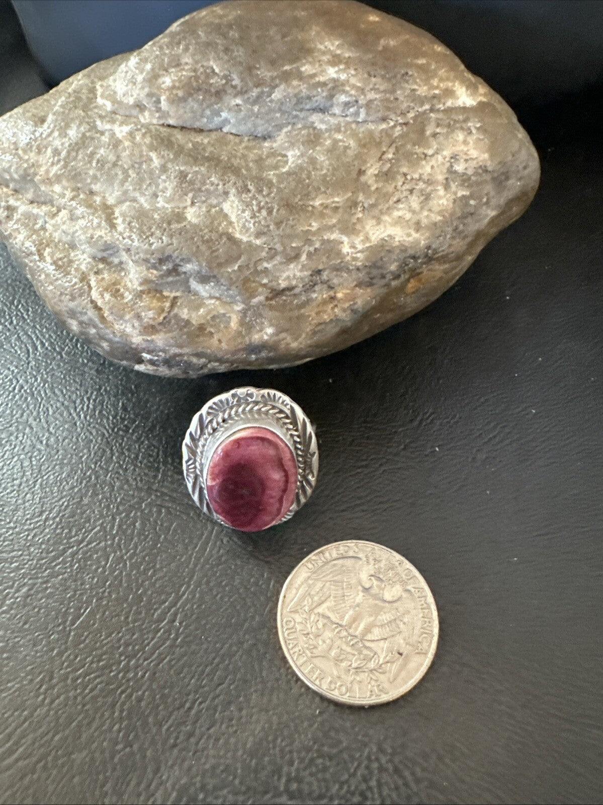 Womens Purple Spiny Oyster Navajo Sterling Silver Ring Size 8 18584