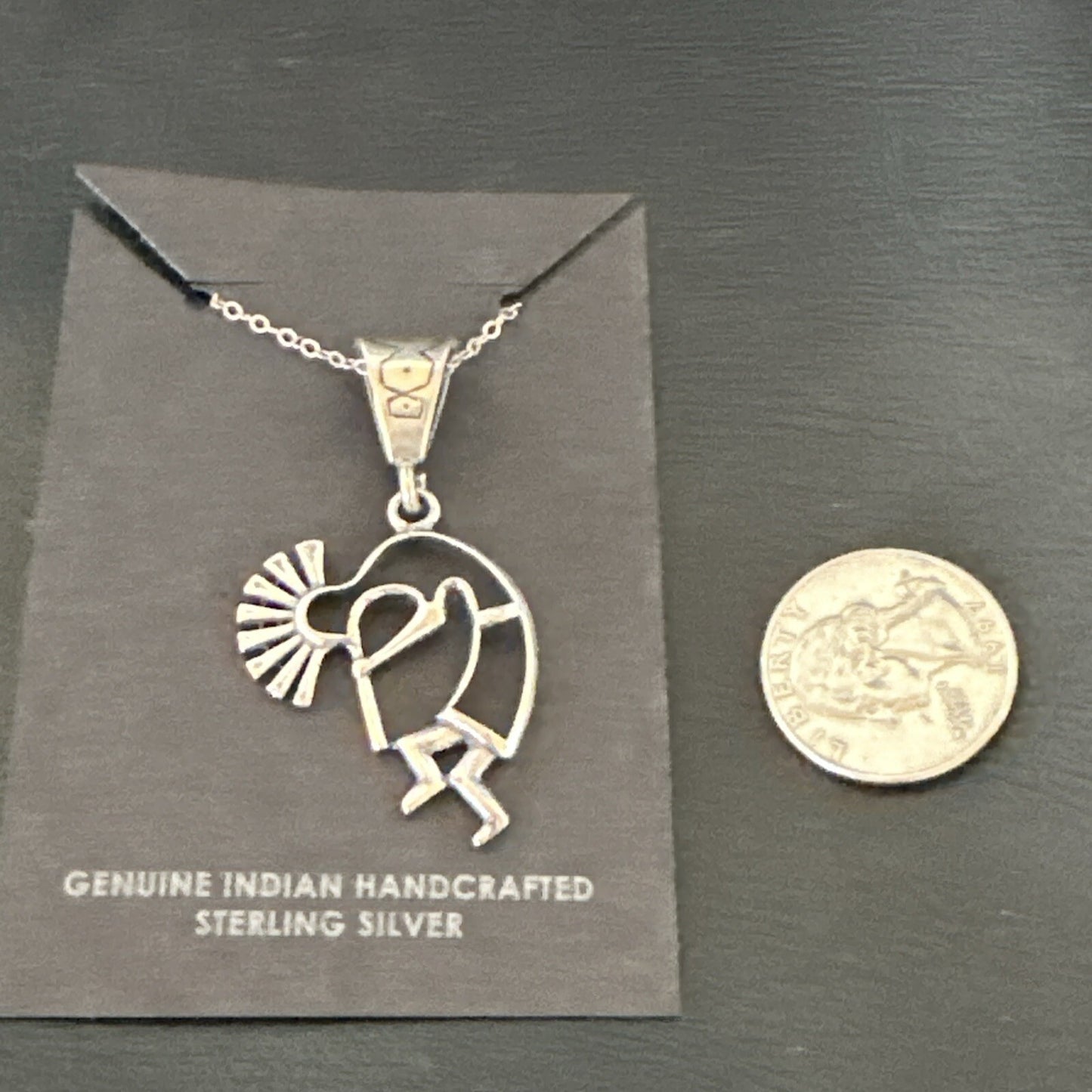 Native American Indian Kokopelli Navajo Sterling Silver Pendant 17966