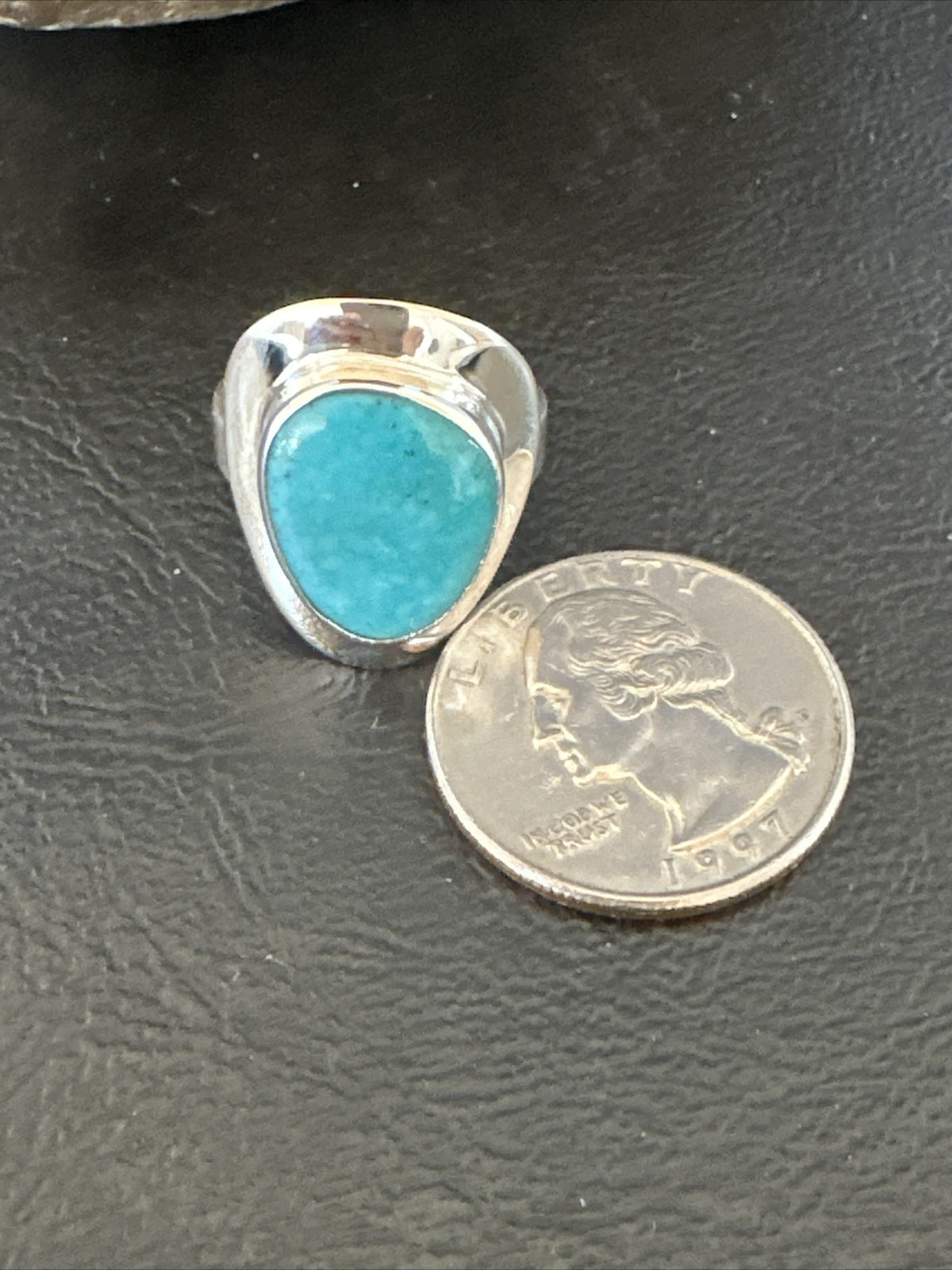 WoMens Sterling Silver Blue Kingman Turquoise Ring Size 7 17680