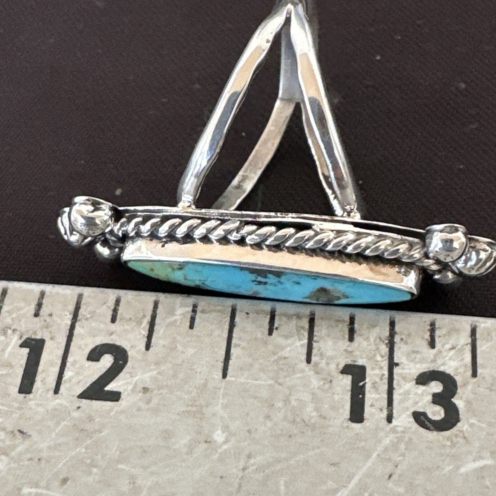 Blue Kingman Turquoise Navajo Sterling Silver Ring Size 7.5 18631
