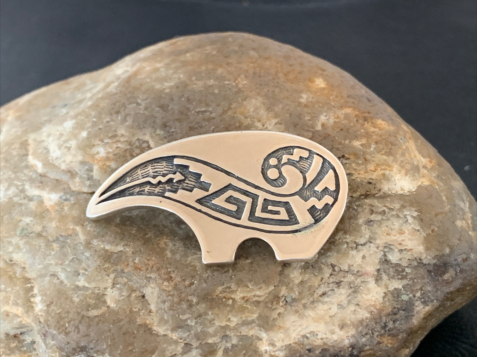 Bear Southwestern Hopi Sterling Silver Pendant 01462