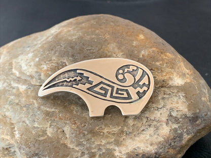 Bear Southwestern Hopi Sterling Silver Pendant 01462