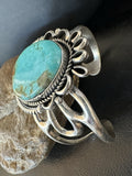 Men's Women's Tufa Blue Turquoise#8 Navajo Cuff Bracelet 7.7" | Sterling Silver | Authentic Native American Handmade | 19450