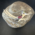 Old Runner Spiny Peridot Navajo Stamped Pin Brooch 3" | Sterling Silver | Authentic Native American Handmade | 19089