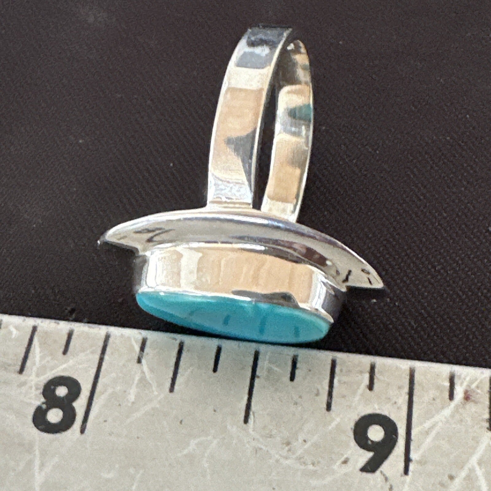 Southwestern Sterling Silver Blue Kingman Turquoise Ring Size 9 18528