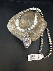 Crazy Wild Horse Turquoise Pendant Navajo Necklace 20" | Sterling Silver | Authentic Native American Handmade | 13852