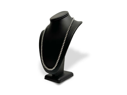 Native American 6mm Sterling Silver Navajo Pearls 24" Single Strand Necklace