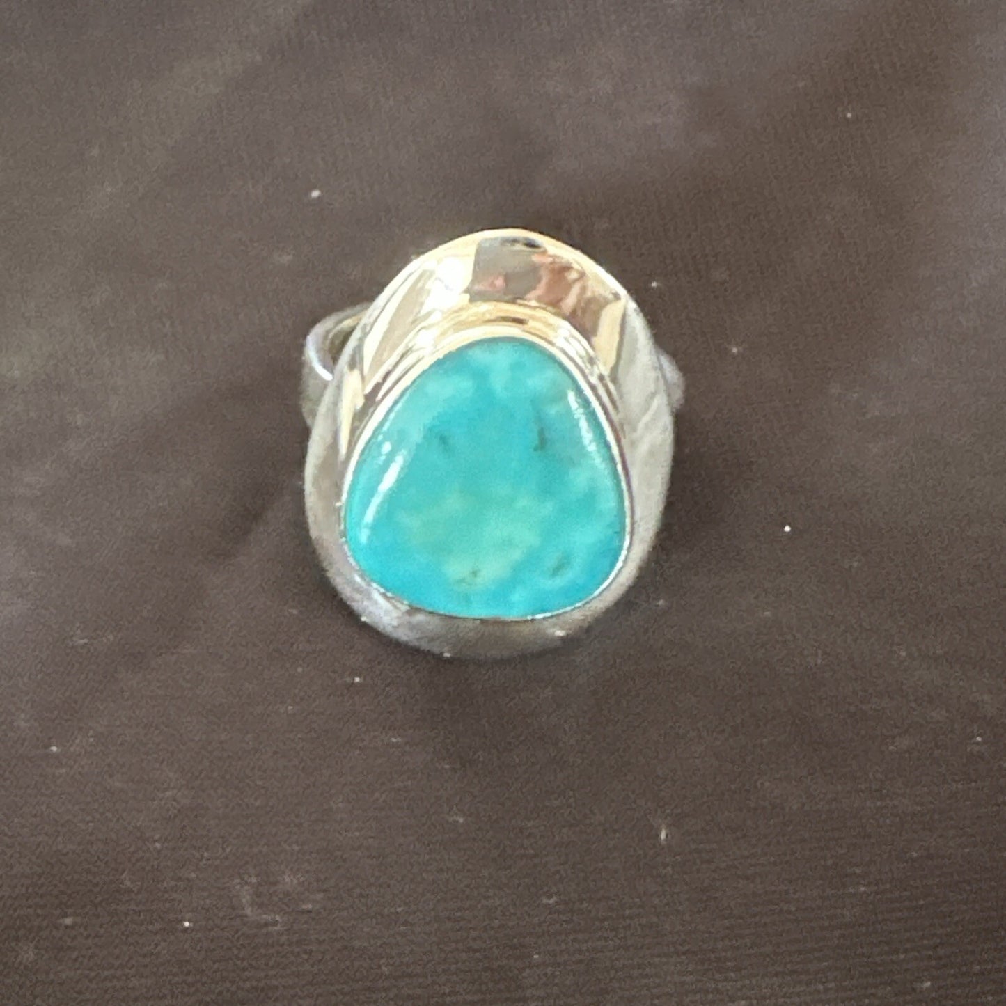 Southwestern Sterling Silver Blue Kingman Turquoise Ring Size 7 18506