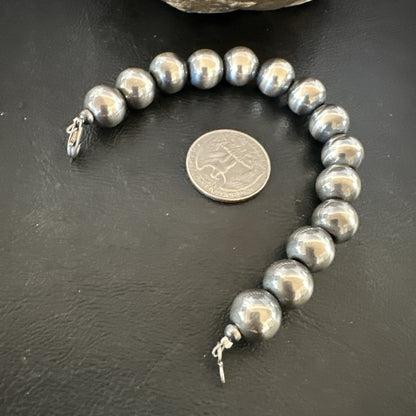 12mm Round Beads 7” Sterling Silver Beads Bracelet 91207