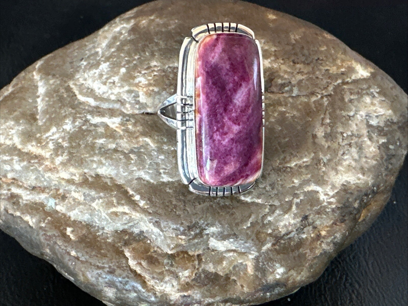 Womens Purple Spiny Oyster Navajo Sterling Silver Ring Size 6.5 18581