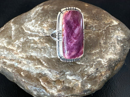 Womens Purple Spiny Oyster Navajo Sterling Silver Ring Size 6.5 18581