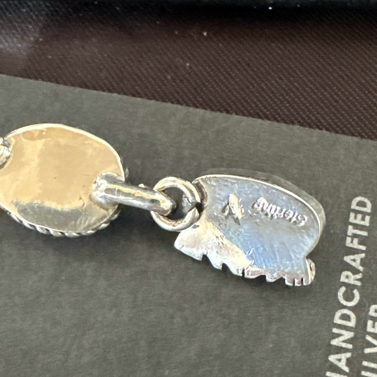 Navajo White MOP Blue Turquoise Sterling Silver Dangle Earrings 18185