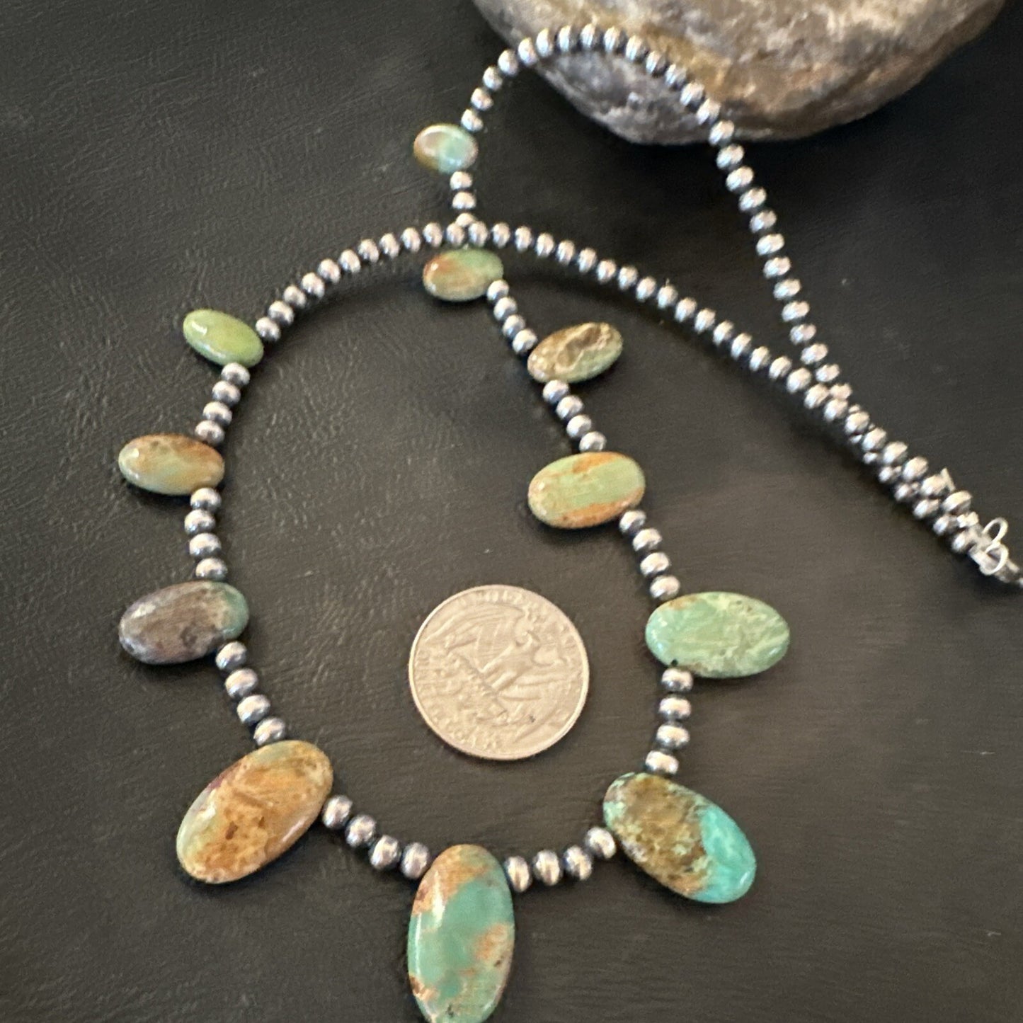 Sterling Silver Beads Royston Turquoise 20" Necklace 18855