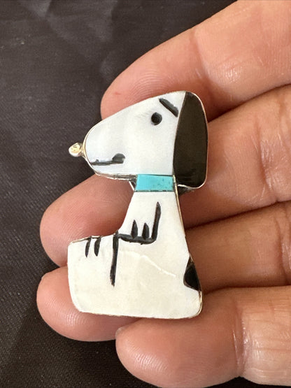 Snoopy Dog Zuni Sterling Silver Disney Pin Pendant Peanuts 17951