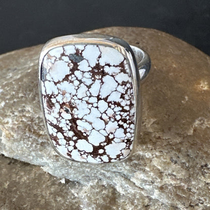 Mens Womens Wild Horse Turquoise Navajo Sterling Silver Ring Sz 7 17344
