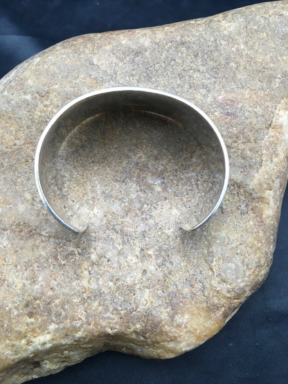 Navajo Sterling Silver Stamped Children's Cuff Bracelet 04051