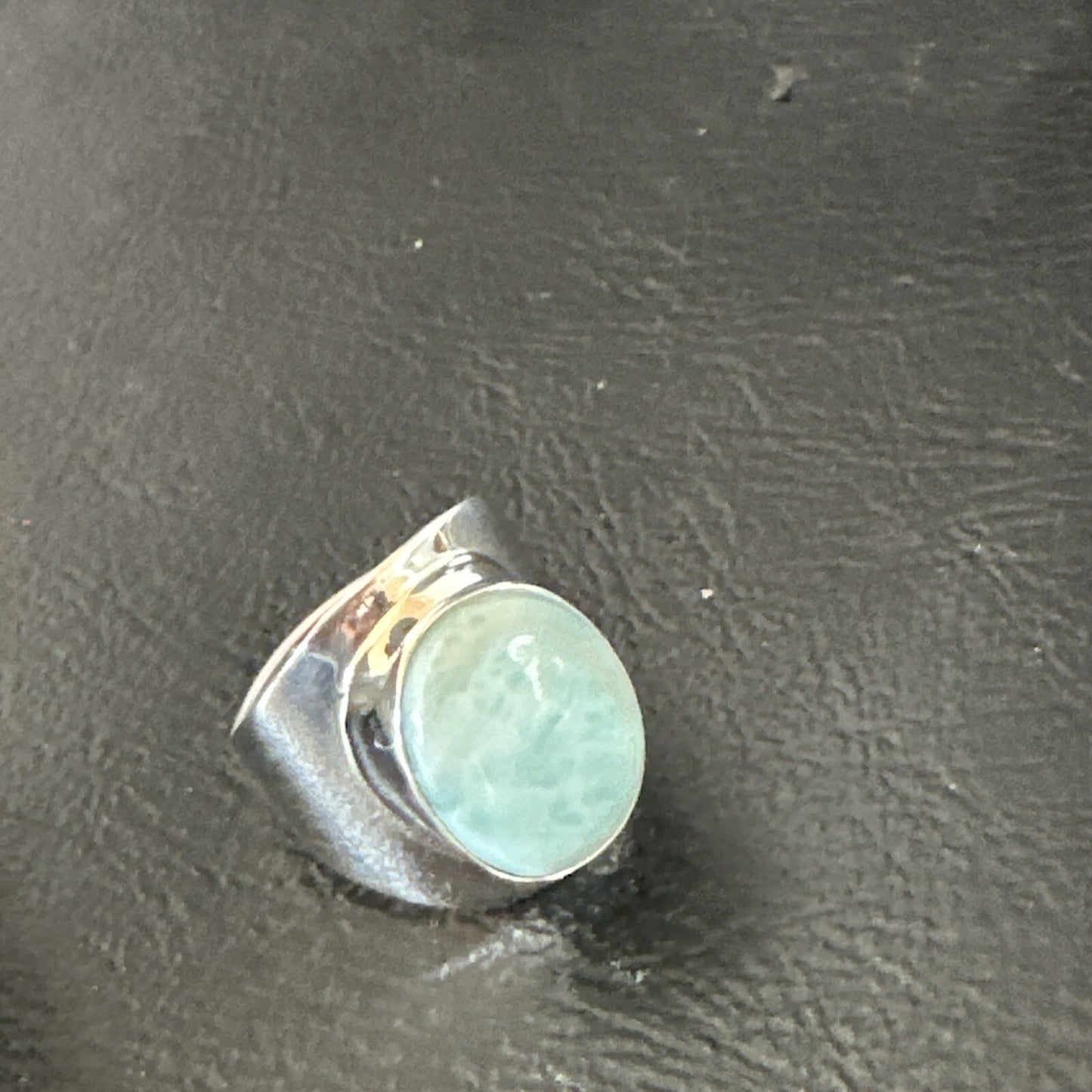 Womens Blue Larimar Navajo Sterling Silver Ring Size 8 17669