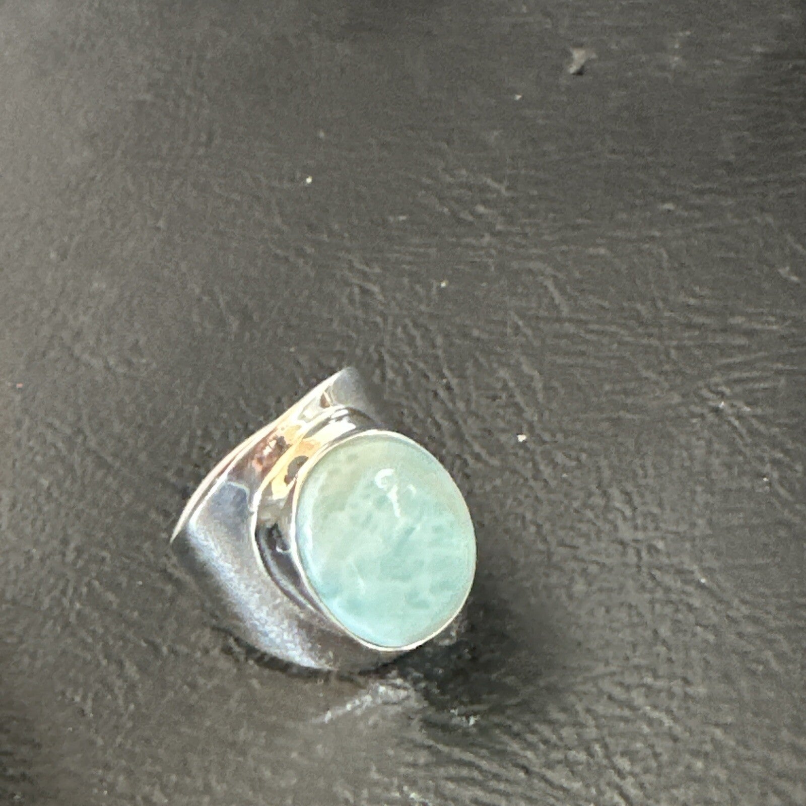 Womens Blue Larimar Navajo Sterling Silver Ring Size 8 17669