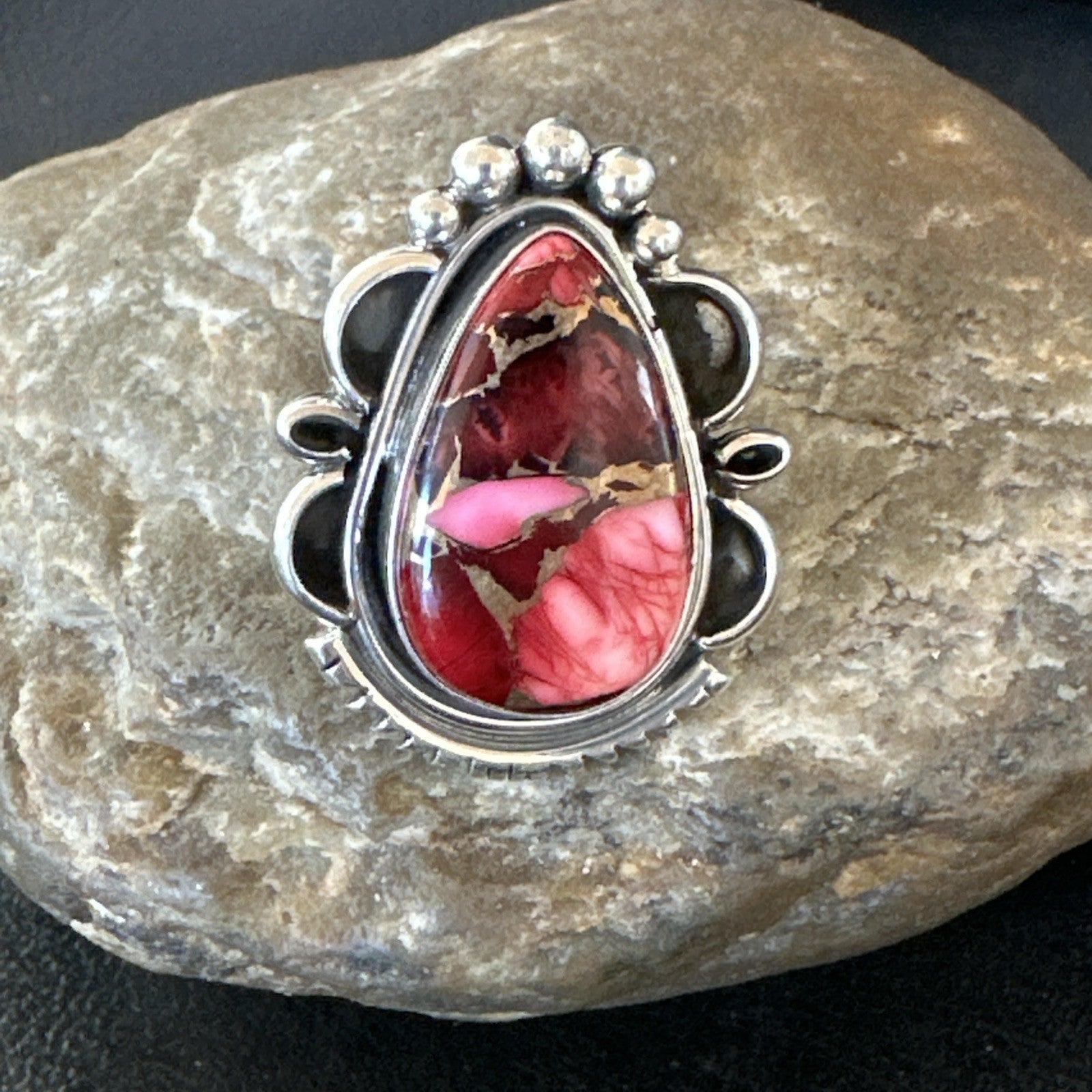 Purple Spiny Oyster Navajo Sterling Silver Native American Ring Size 6.5 19629