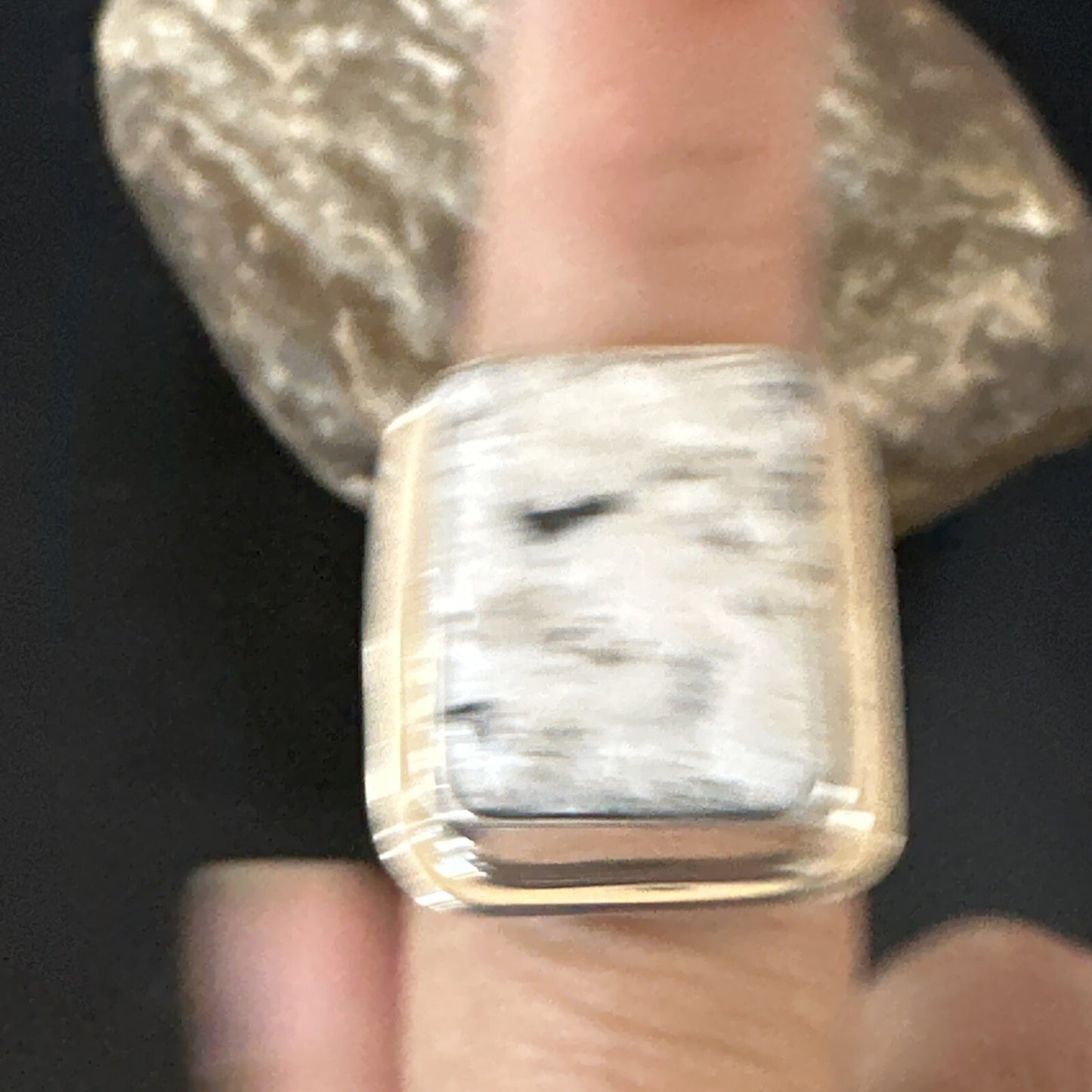 Navajo Sterling Silver White Buffalo Turquoise Ring Size 8.5 19307