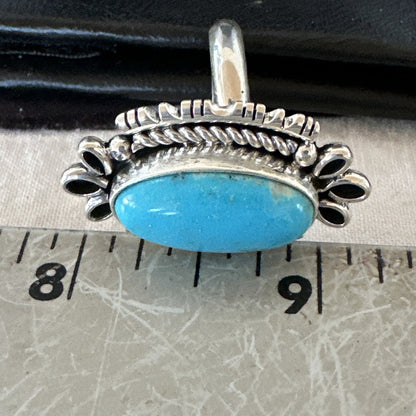 Yazzie Handmade Navajo Sterling Silver  Blue Kingman Turquoise Ring Size 7 19624
