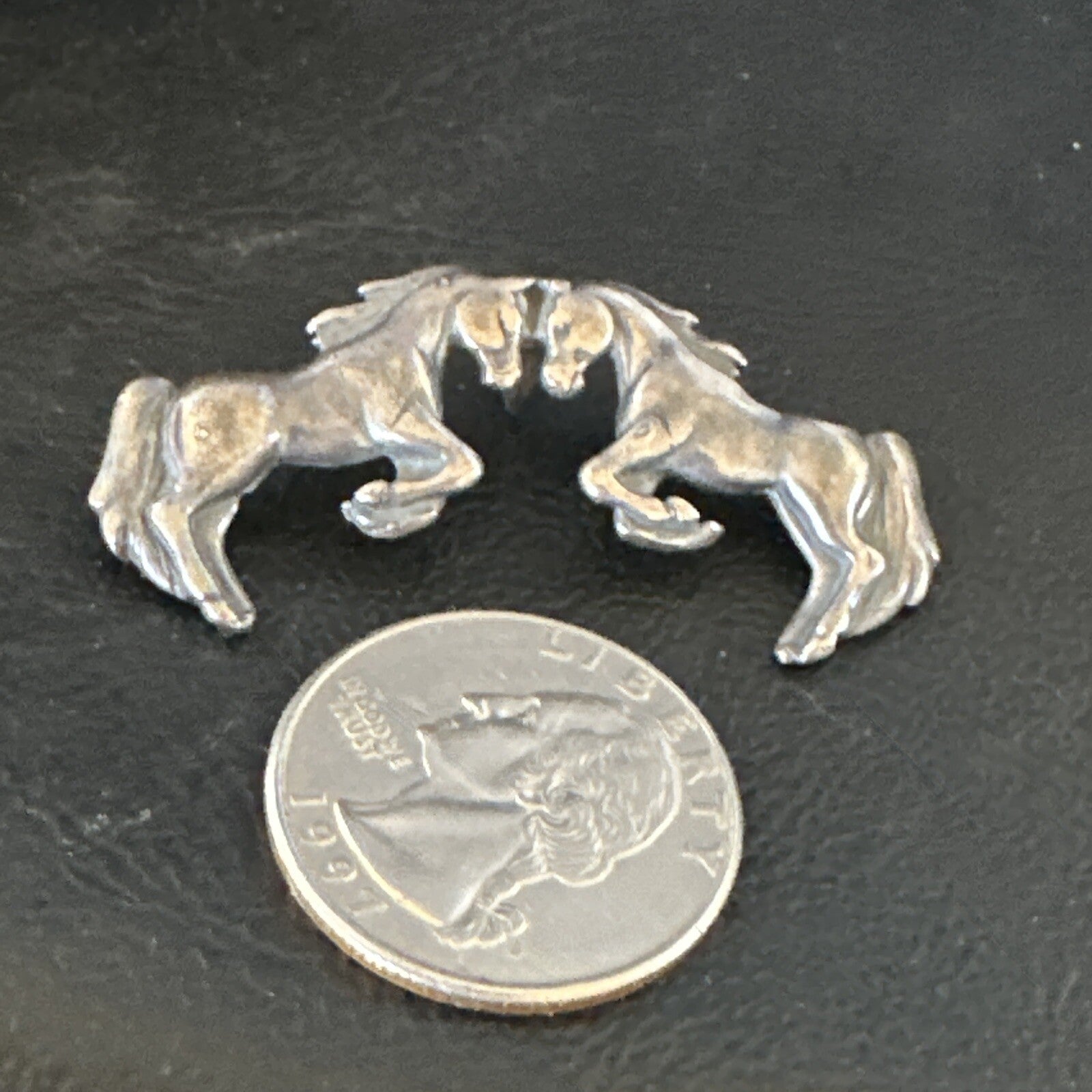 Galloping Horses Pendant Navajo Sterling Silver 2” 15453