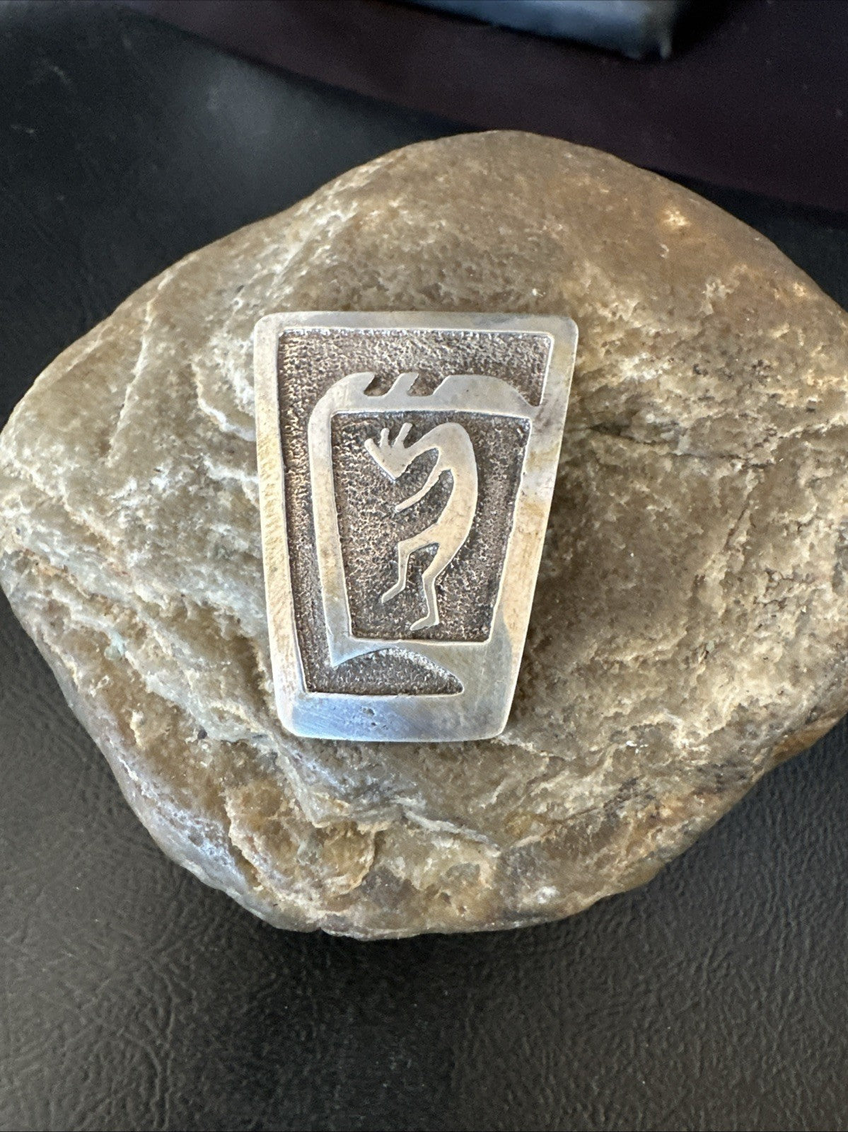Old Pawn Kokopelli Native American Navajo Sterling Silver Pin 1.5" 19163