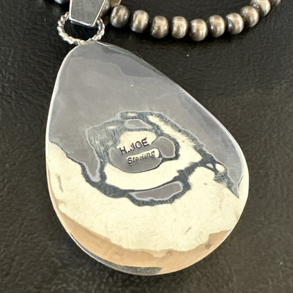 Mens Women Navajo Sterling Silver Green Royston Turquoise Necklace Pendant 18051