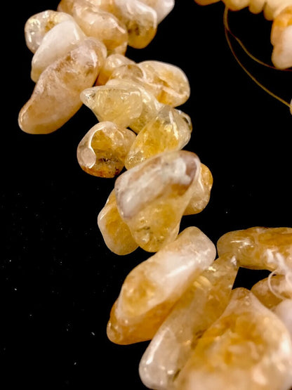 Yellow Citrine Large Strand Chunky Nuggets Bracelet 03851