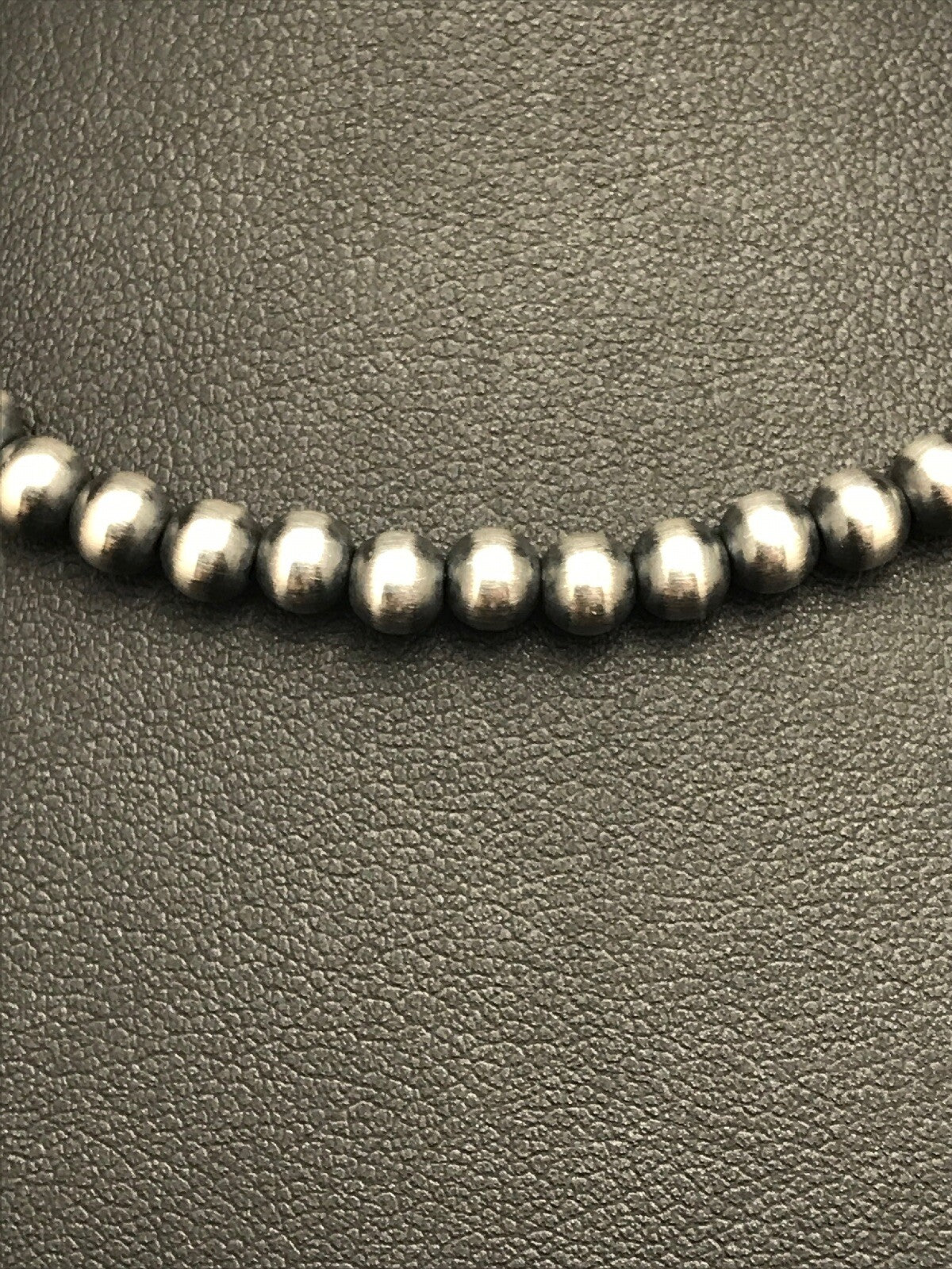 Native Children's Navajo 5 mm Sterling Silver Beads Necklace 12”